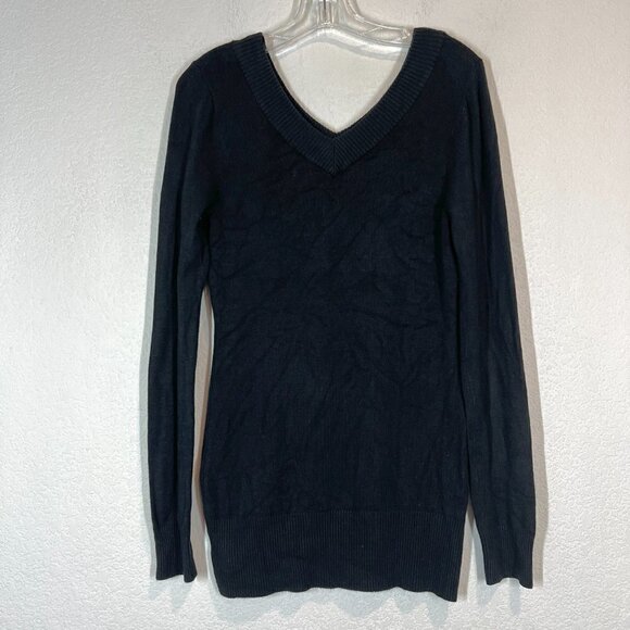 Bebe Black Sweater Tunic Top Rhinestones Small - Picture 3 of 11